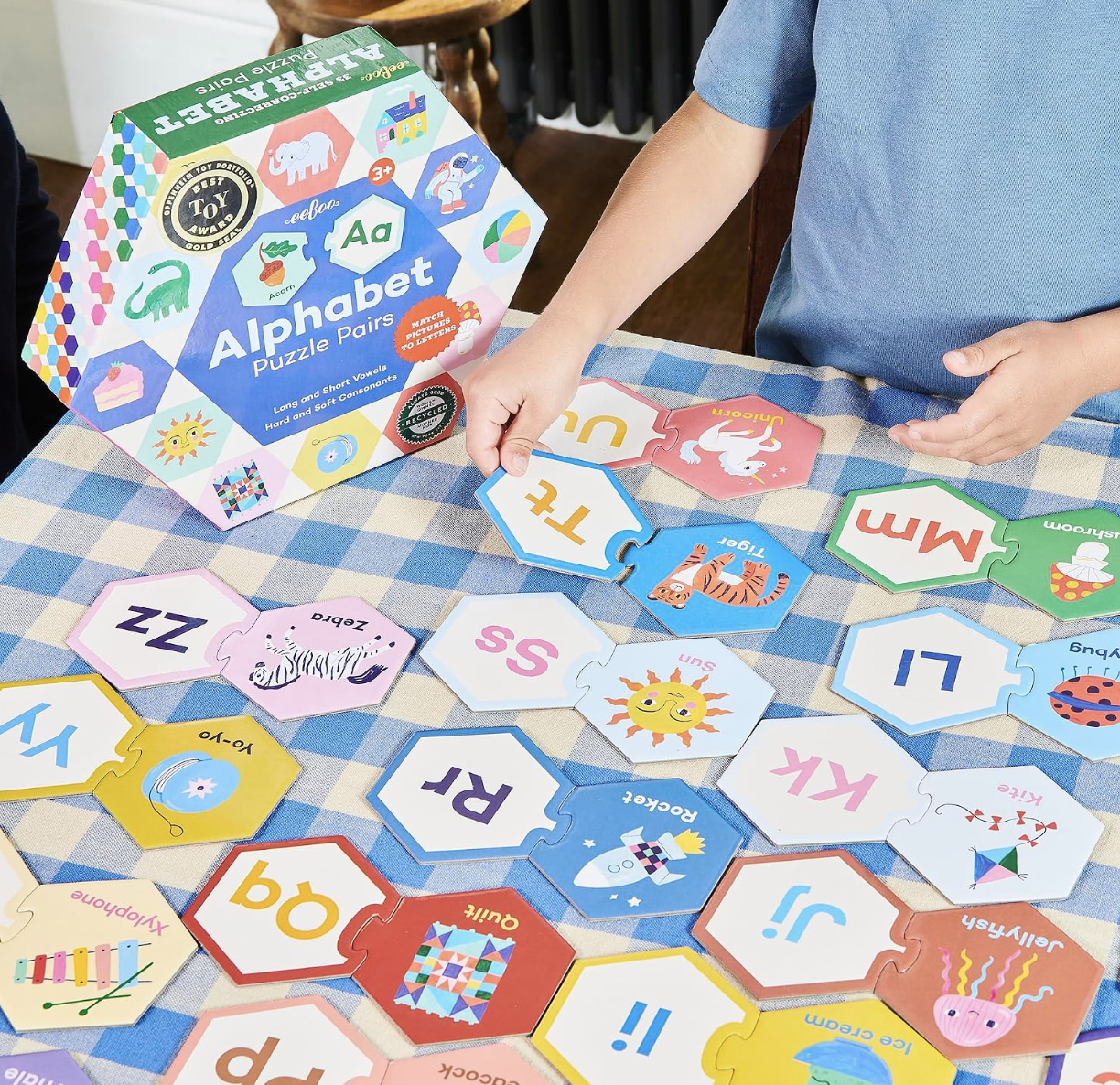 Alphabet Hexagon Puzzle Pairs