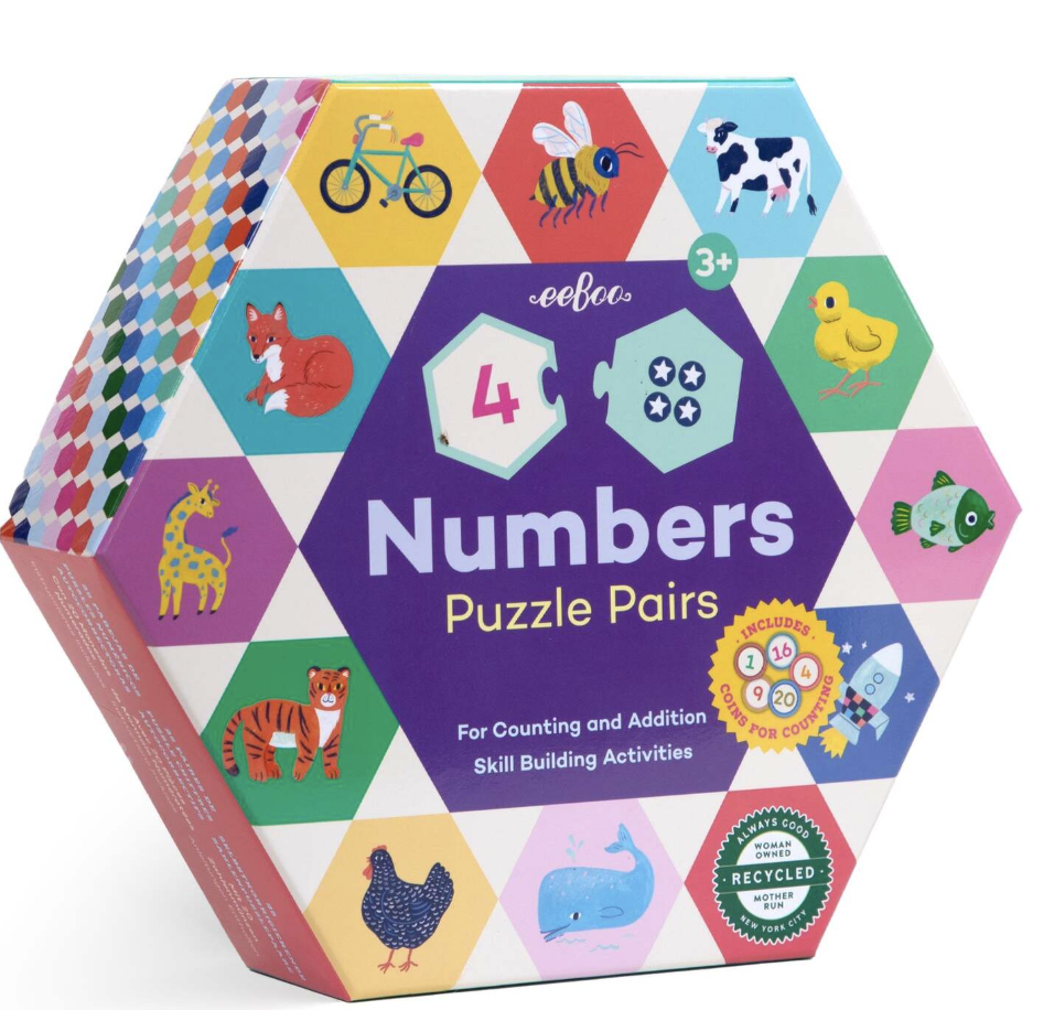 Numbers Hexagon Puzzle Pairs