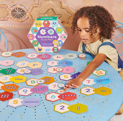 Numbers Hexagon Puzzle Pairs