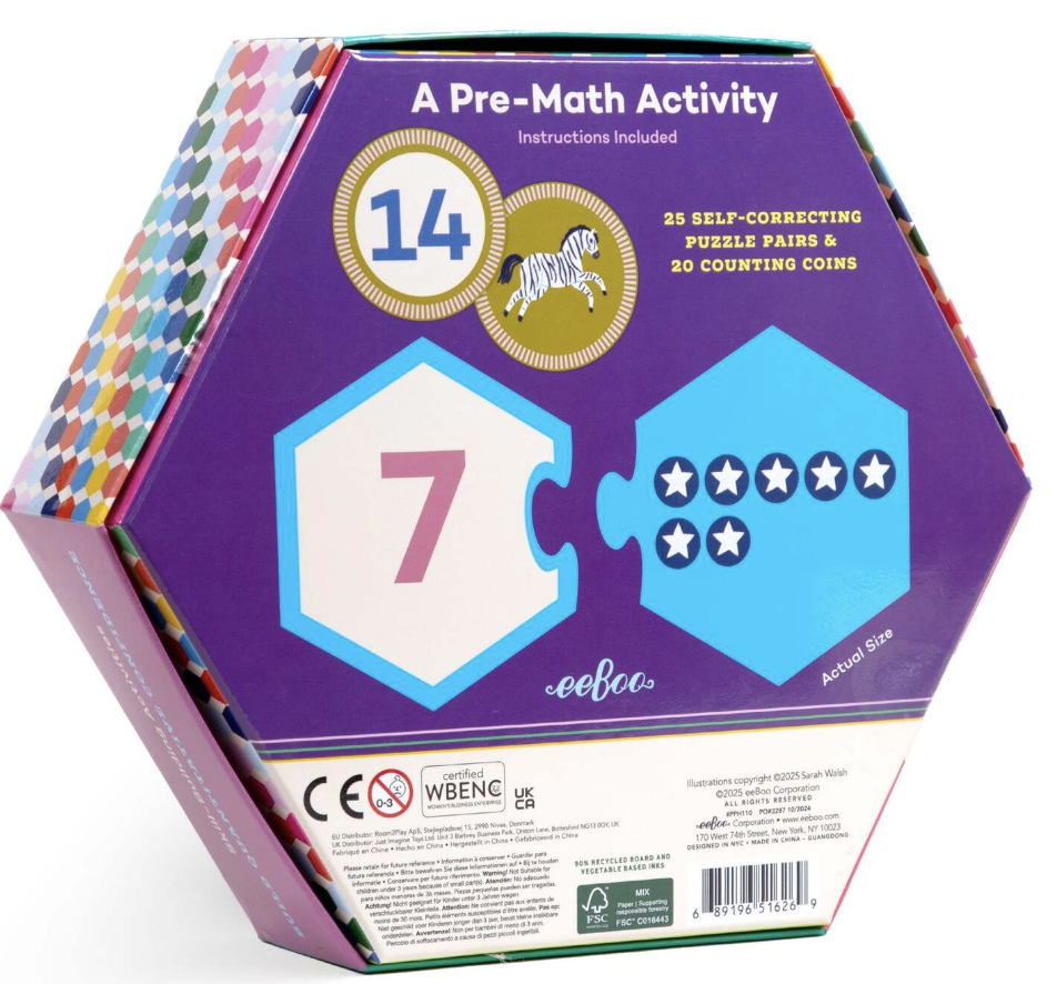 Numbers Hexagon Puzzle Pairs