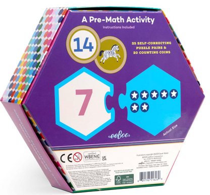 Numbers Hexagon Puzzle Pairs