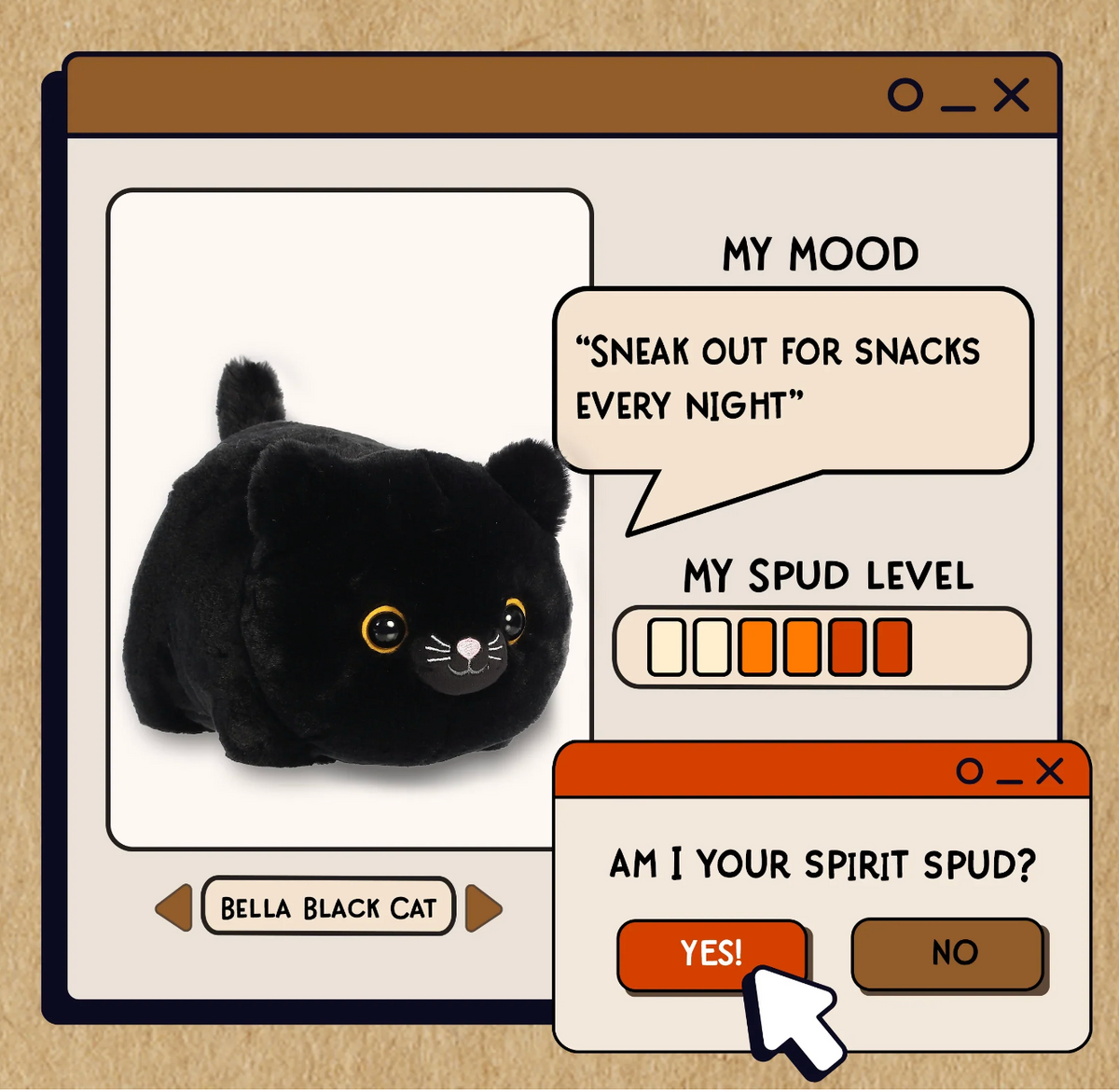 Spudster Bella Black Cat