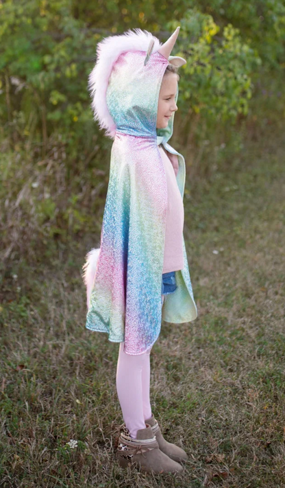 Rainbow Reversible Unicorn/Dragon Cape, Size 3-4