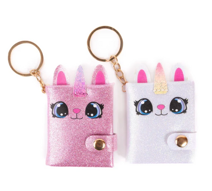 Mini Sparkly Friends Keychain Journal - Caticorn
