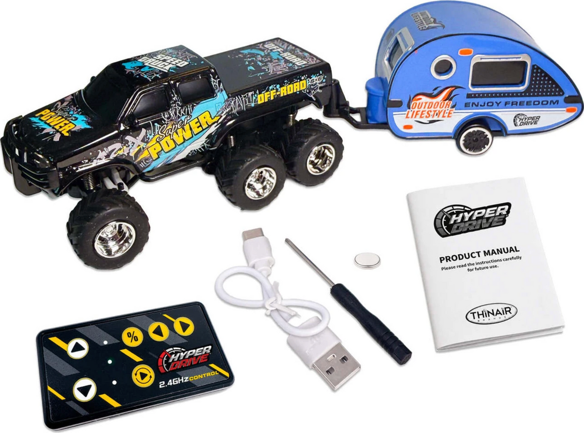 Mini RC 6-Wheel Truck & Trailer