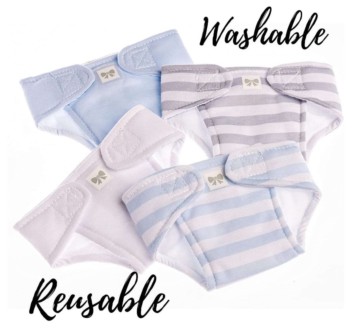 Reusable Cloth Diaper 4 Pack - Blue