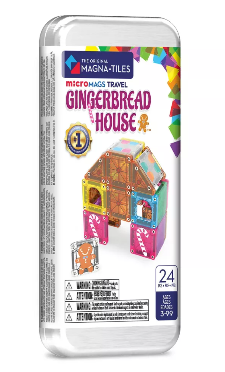 Magna-Tiles MicroMAGS Gingerbread House 24-Piece Travel Set