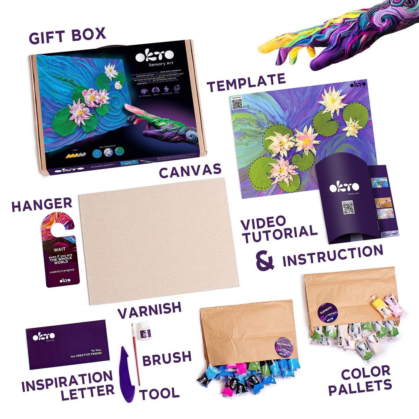 OKTO Sensory Art 3D Painting - Water Lilies