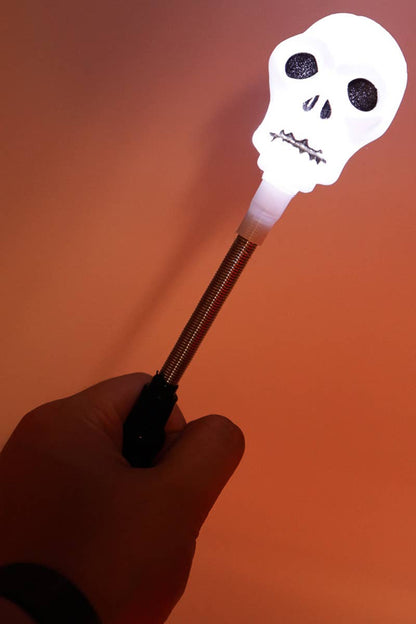 Halloween Skull Pumpkin Head Spring LED Light-Up Stick Wand