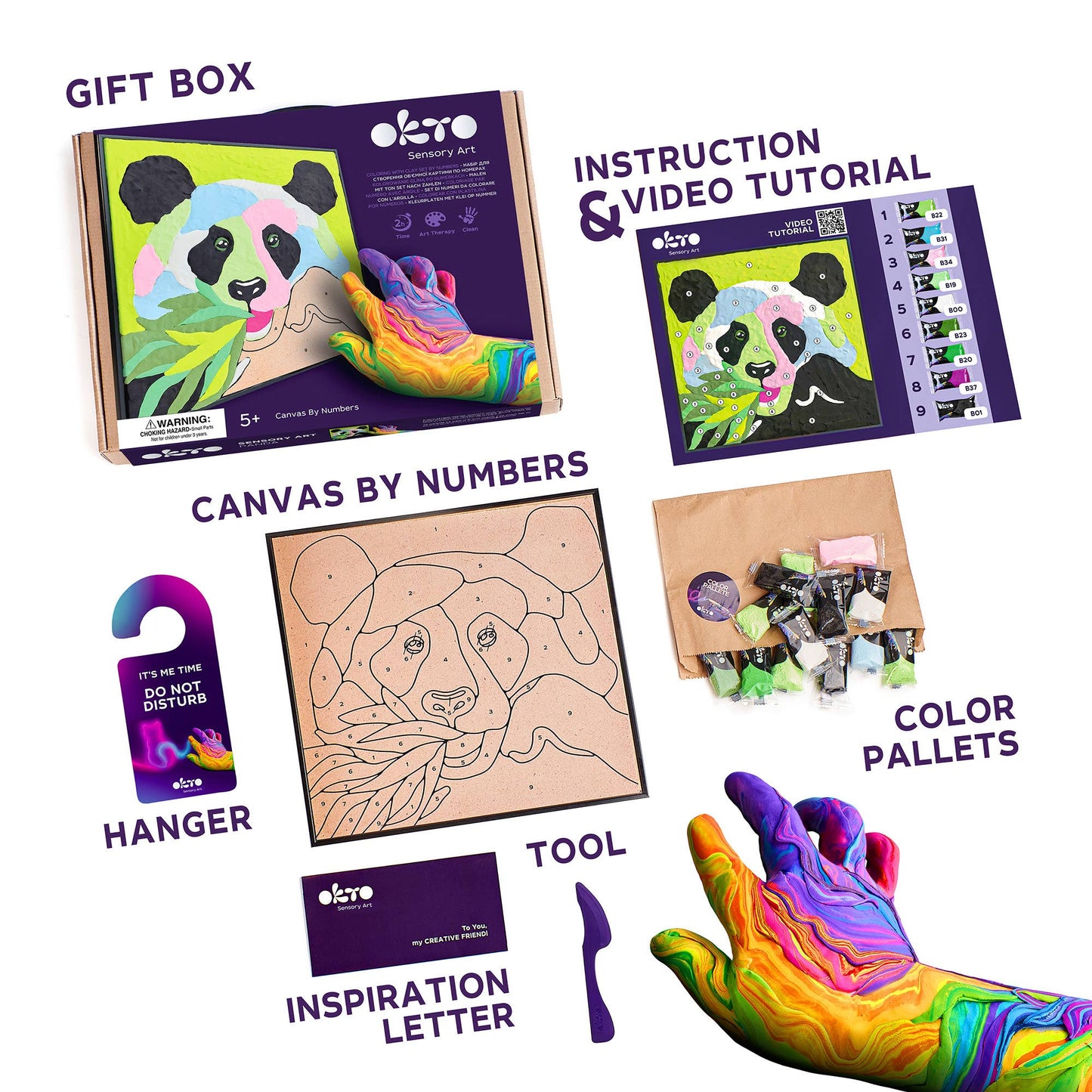 OKTO Clay-by-Numbers Kit – Panda