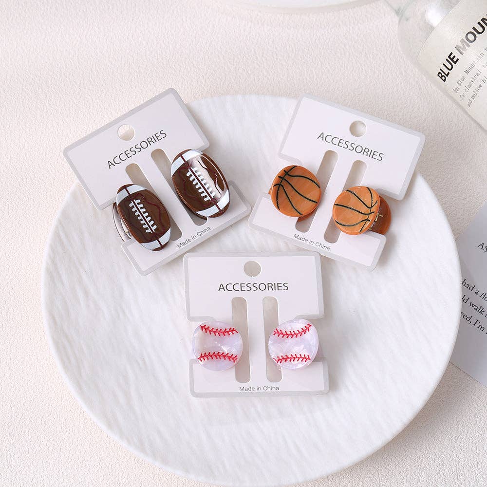 Mini Hair Clips set - Basketball