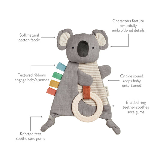 Bitzy Crinkle Sensory Toy with Teether - Koala