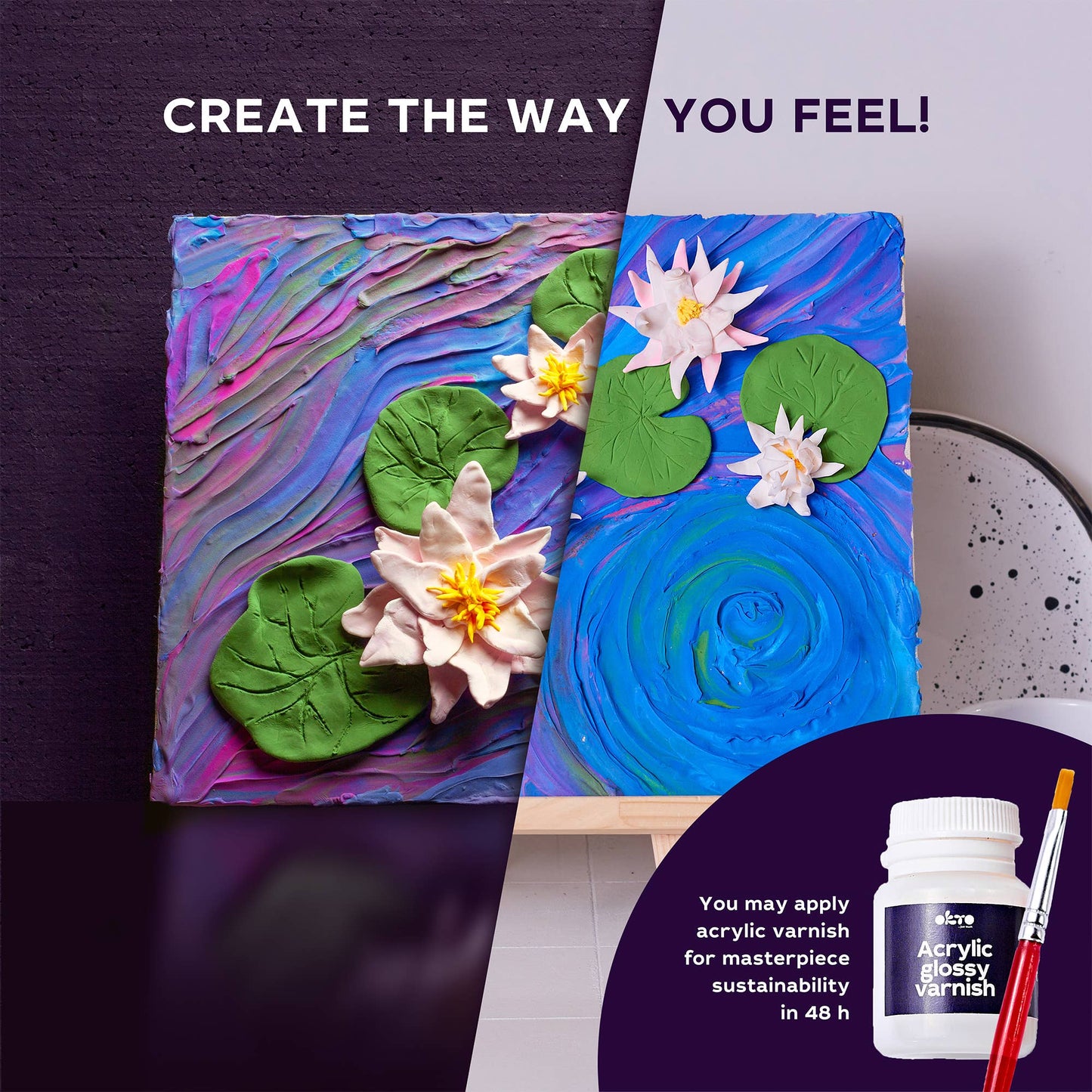 OKTO Sensory Art 3D Painting - Water Lilies