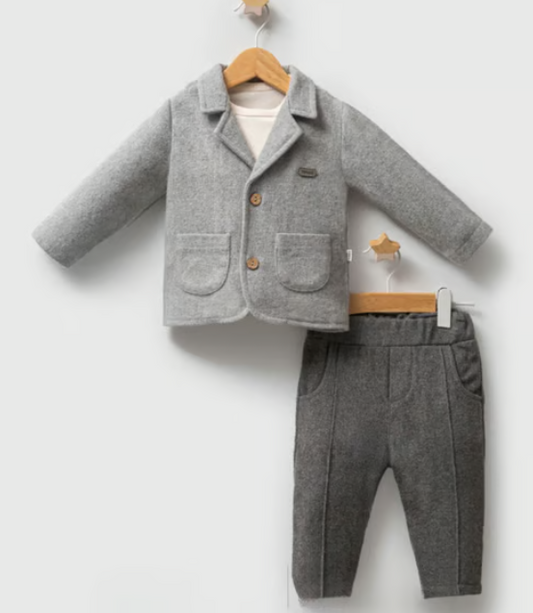 3-Piece Formal Baby Boy Set – Jacket, Top & Pants